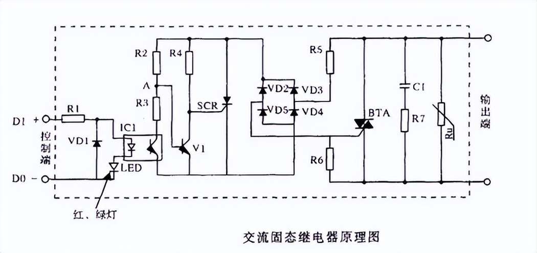 交流固態(tài)繼電器原理圖 交流固態(tài)繼電器原理圖