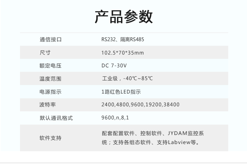 DAM0600AI-YD 模擬量采集模塊產(chǎn)品參數(shù)