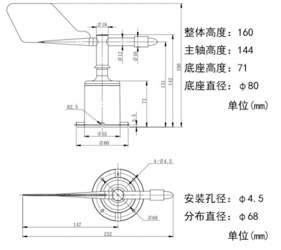 聚英風向傳感器結構圖 聚英風向傳感器結構圖