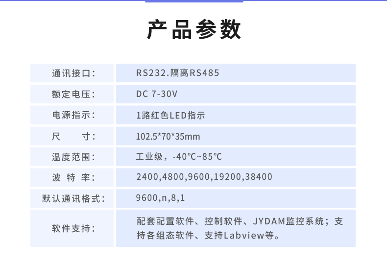 DAM-0800DI-YD 工業(yè)級I/O模塊產品參數(shù)
